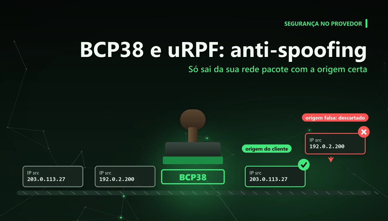 Pacotes passando por um carimbo de identidade: origem válida aprovada e origem falsa barrada
